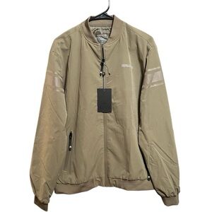 Men’s Rawgear Tan Full Zip Windbreaker Bomber Jacket S